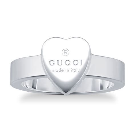 crystal heart ring gucci|gucci trademark silver heart ring.